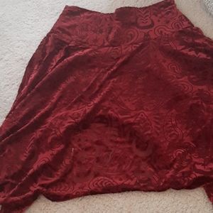 Killstar red velvet miniskirt